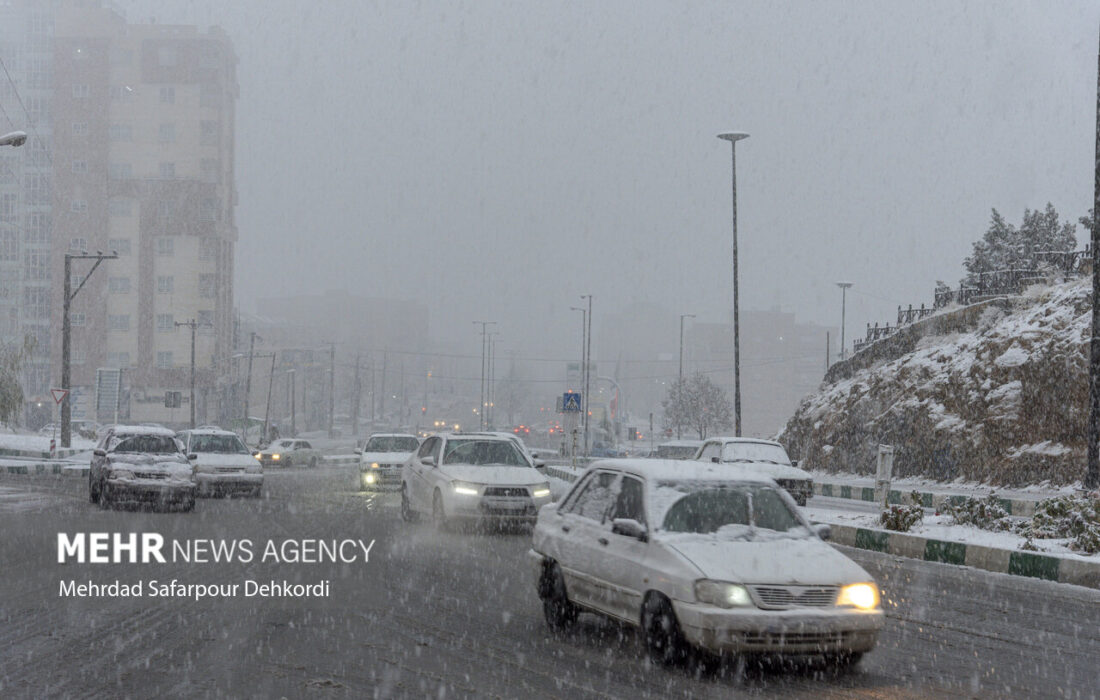 شروع بارش برف در شهرستان اقلید